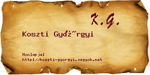 Koszti Györgyi névjegykártya